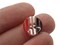 10 13mm Black White and Red Striped Resin Flat Round Plastic Four Hole Buttons